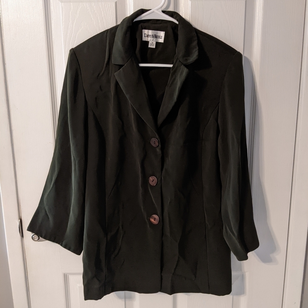 Danny & Nicole Black Button-Up Blazer Jacket Plus Size‎ 16